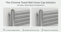 Chrome Cover Caps for Heated Towel Rails (Pair)