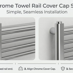 Chrome Cover Caps for Heated Towel Rails (Pair)