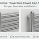 Chrome Cover Caps for Heated Towel Rails (Pair)