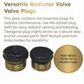 Matte Black Radiator Blanking Plug & Air Vent Set – ½” BSP Brass for Radiators & Heated Towel Rails