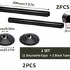 Black Radiator Pipe Covers & Decorative Wall Plates – 2 × 200mm Tubes + 2 × 55mm Covers