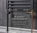 Black Radiator Pipe Covers & Decorative Wall Plates – 2 × 200mm Tubes + 2 × 55mm Covers
