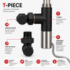 Dual Fuel Matt Black T Piece Connector For Towel Rails & Radiators for Dual Fuel