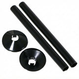 Black Radiator Pipe Covers & Decorative Wall Plates – 2 × 200mm Tubes + 2 × 55mm Covers