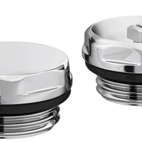1/2 inch nickel radiator blanking plug and air vent set for UK towel rails and central heating radiators