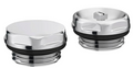 Two chrome plumbing connectors on a white background