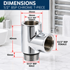 Chrome T-Piece for Towel Radiator Heating Element – 1/2