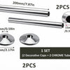 Chrome Towel Radiator Pipe Covers – 2 × 200mm Tubes + 2 × 55mm Covers