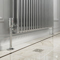 Chrome Towel Radiator Pipe Covers – 2 × 200mm Tubes + 2 × 55mm Covers