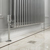 Chrome Towel Radiator Pipe Covers – 2 × 200mm Tubes + 2 × 55mm Covers