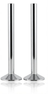 Chrome Towel Radiator Pipe Covers – 2 × 200mm Tubes + 2 × 55mm Covers