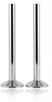 Chrome Towel Radiator Pipe Covers – 2 × 200mm Tubes + 2 × 55mm Covers