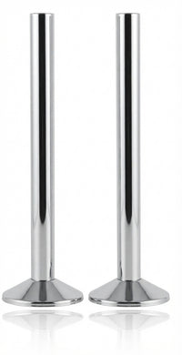 Chrome Towel Radiator Pipe Covers – 2 × 200mm Tubes + 2 × 55mm Covers