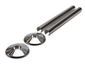 Chrome Towel Radiator Pipe Covers – 2 × 200mm Tubes + 2 × 55mm Covers