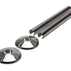 Chrome Towel Radiator Pipe Covers – 2 × 200mm Tubes + 2 × 55mm Covers