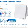 White Bathroom Extractor Fan 4 Inch Silent Ventilation with Timer Wall or Ceiling Mount IP44