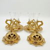 Luxury Turkish Tea Glass Set Zamak Holder & Delight Bowl – Gold Tone Ottoman UK