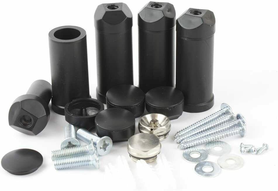Black radiator brackets and fixings