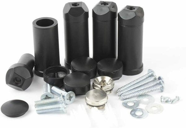 Black radiator brackets and fixings