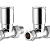 Towel Rail Radiator Valve Straight Chrome in Pair 15mm