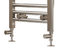 650mm wide 400mm high polished chrome radiator body reference on a white background