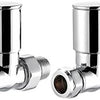 Towel Rail Radiator Valve Straight Chrome in Pair 8mm