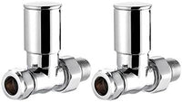 Towel Rail Radiator Valve Straight Chrome in Pair 8mm