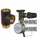 Central heating and electric element connection diagram with black and gold components.