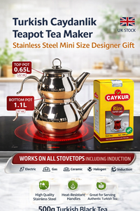 Traditional Turkish Caydanlik Teapot Tea Maker Stainless Steel