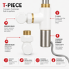 Dual Fuel White T Piece Connector For Towel Rails & Radiators for Dual Fuel