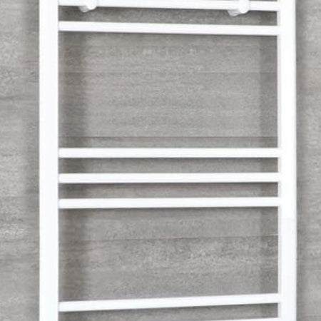 500mm wide x 700mm high Heated Towel Rail Straight Flat White Bathroom Warmer Radiator Central Heating